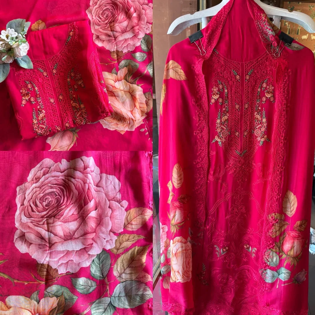 Unstiched Organza Suit