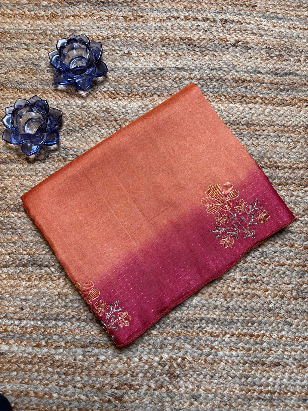 Fancy tussar embroidery