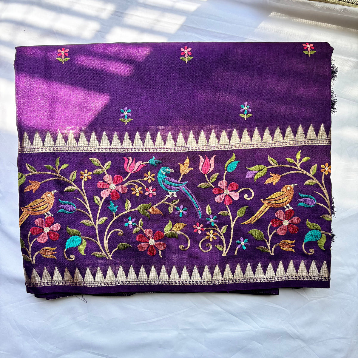 Fancy Tussar Embroidery Sarees