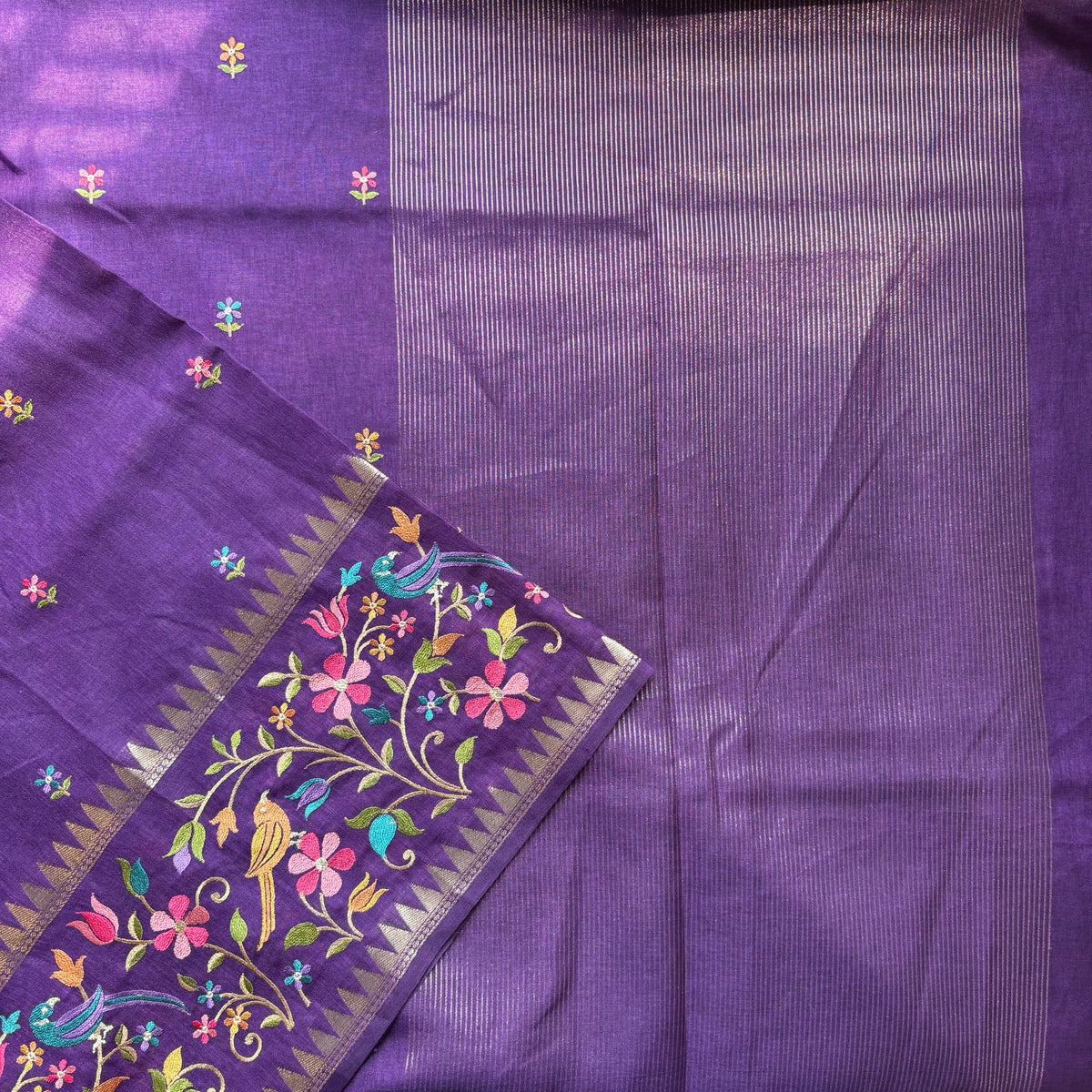 Fancy Tussar Embroidery Sarees