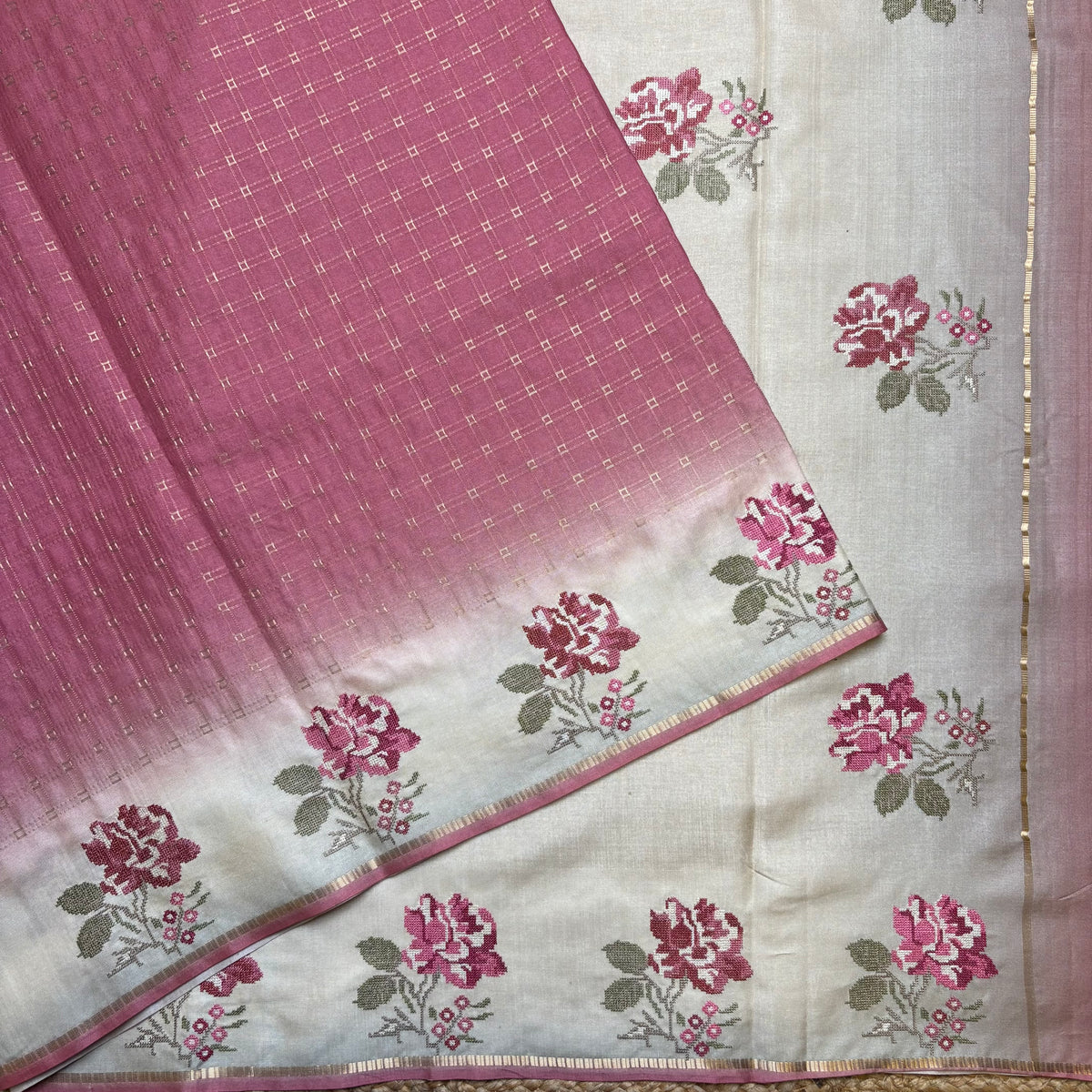 Tussar embroidery sarees