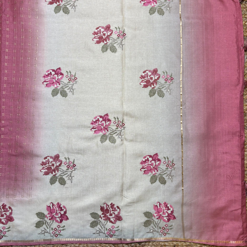 Tussar embroidery sarees