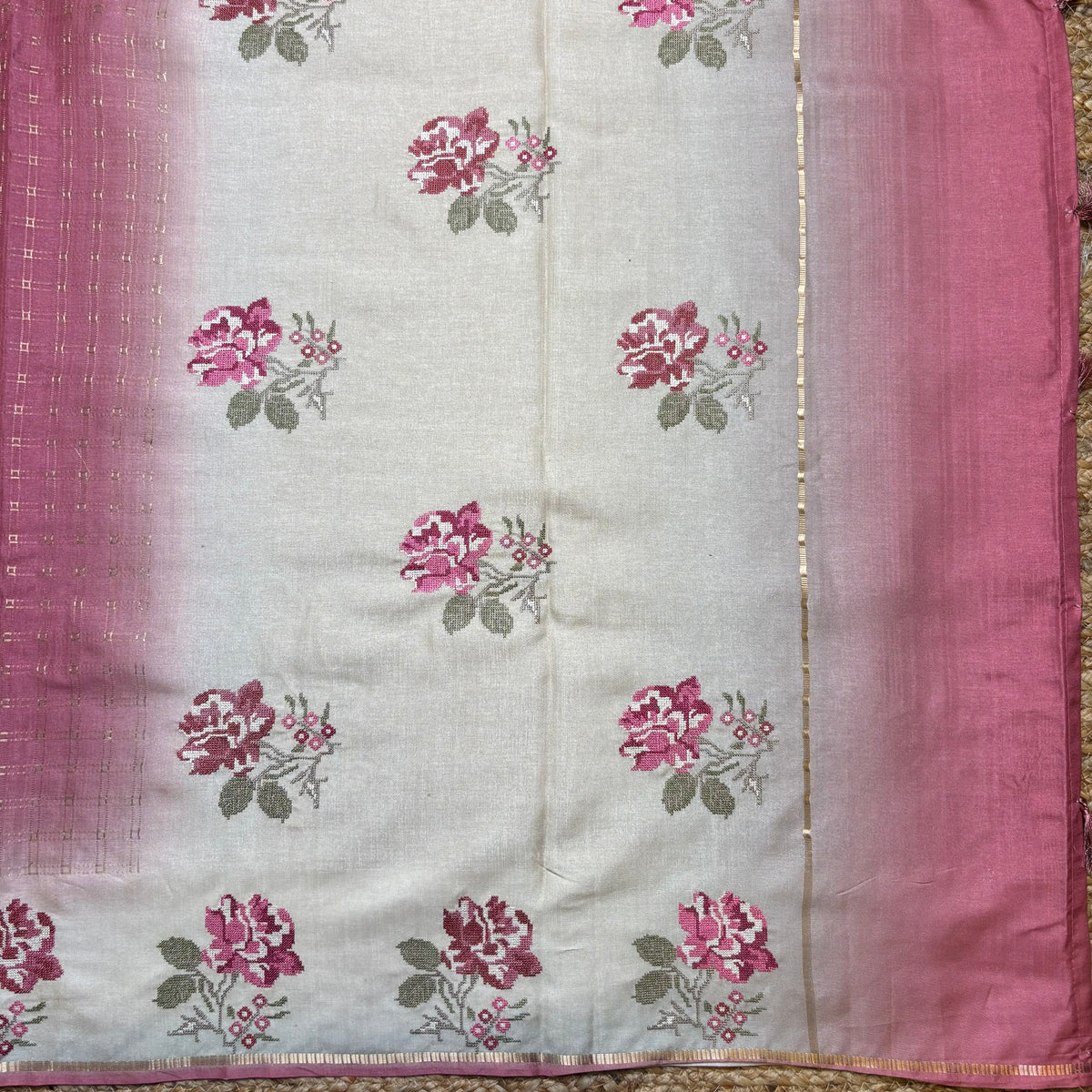 Tussar embroidery sarees