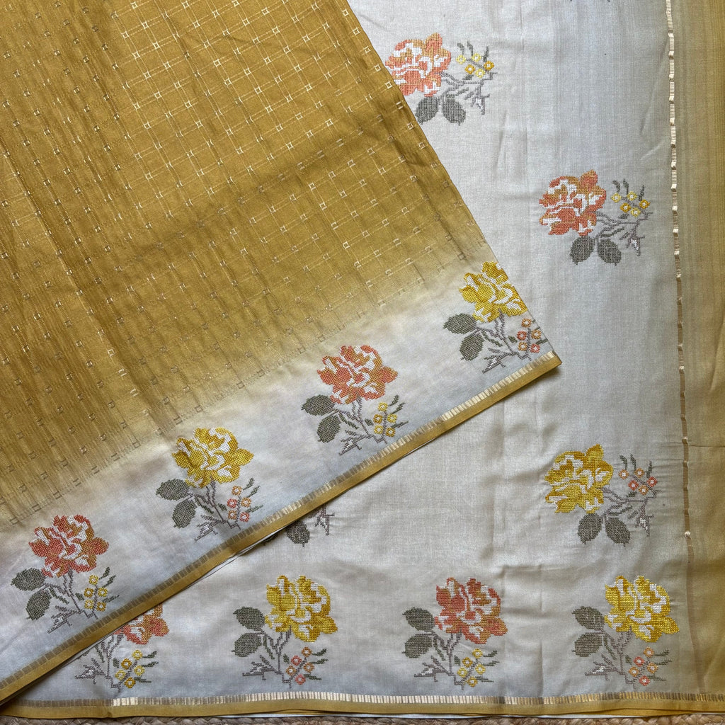 Tussar embroidery