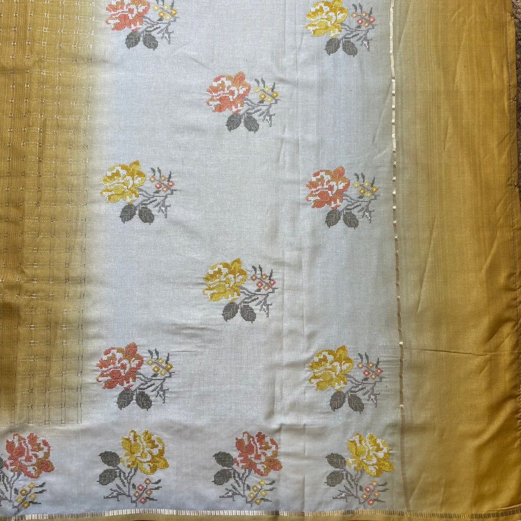 Tussar embroidery
