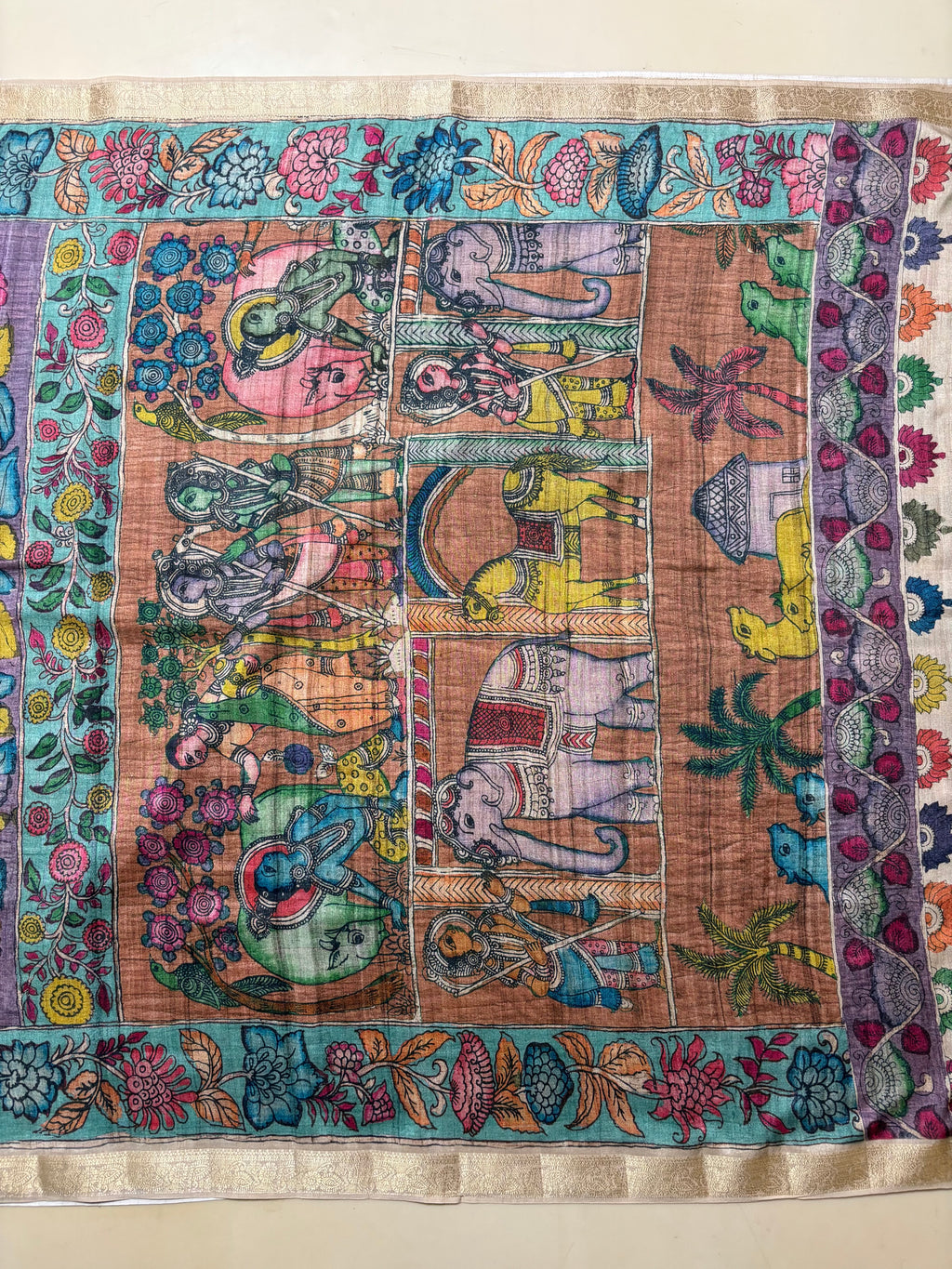 Fancy Tussar Kalamkari